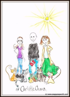 Cartoon family portrait